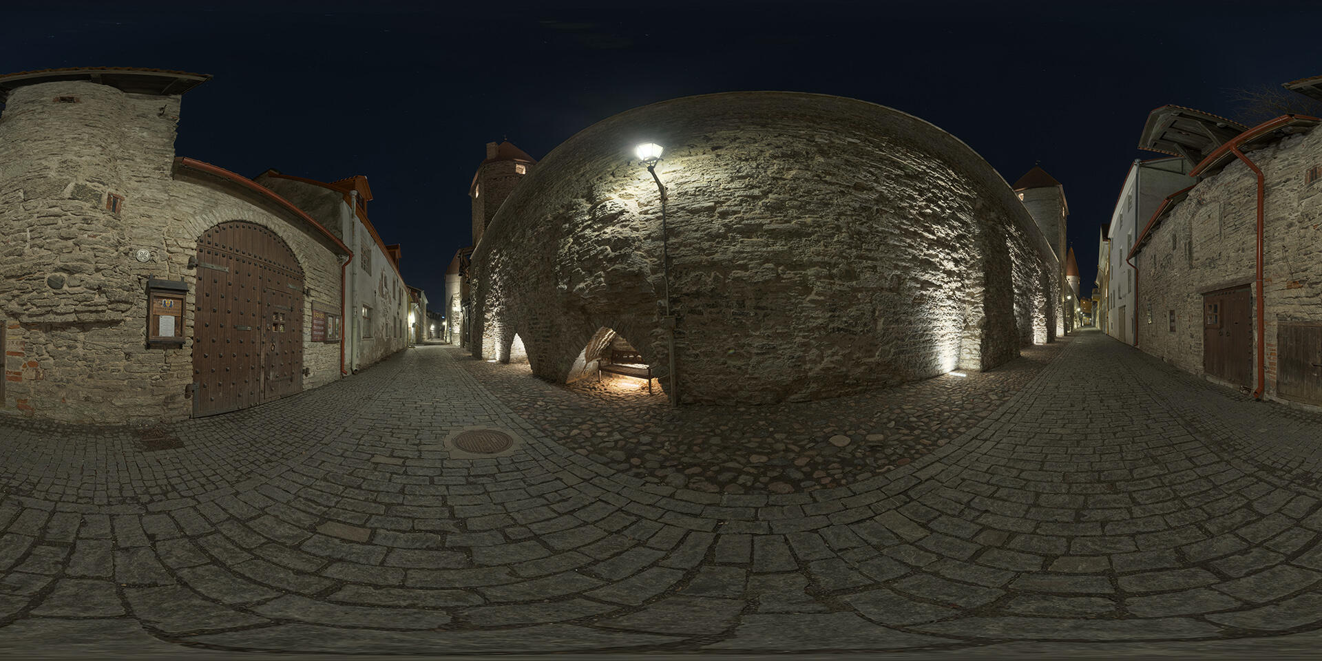 HDRI-panorama-of-a-night-in-a-medieval-town