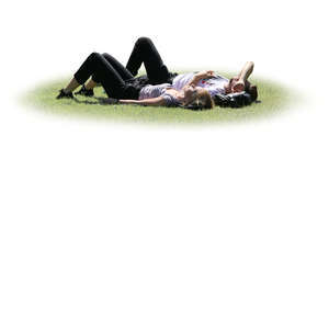 couple lying on the grass
