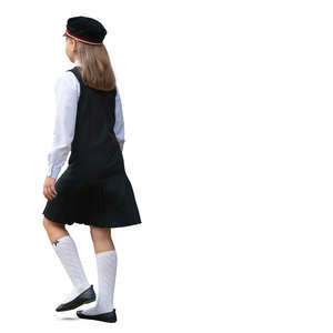 schoolgirl walking