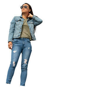 woman standing seen from below viewpoint