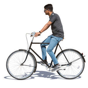young indian man riding a bike