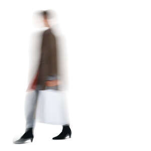 cut out motion blur image of a woman walking