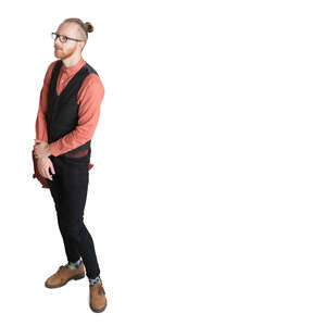 cut out trendy man standing seen from above