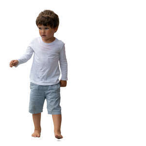 cut out little boy walking barefoot