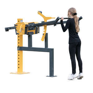 cut out teenage girl working out in a gym