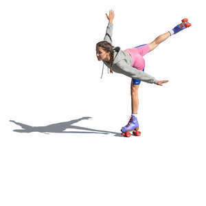 cut out woman roller skating