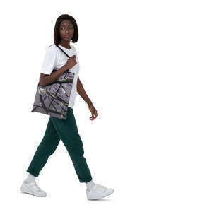 cut out black woman walking