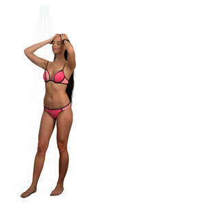 woman taking a shower