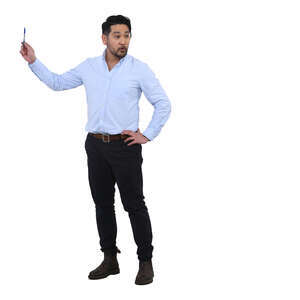 man standing and giving a presetation on the board