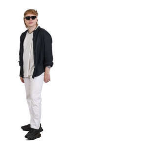 cut out young cool man standing