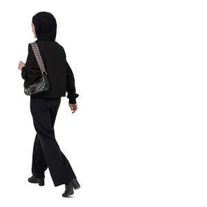 cut out muslim woman walking
