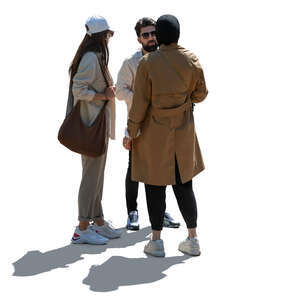 cut out backlit group of people talking