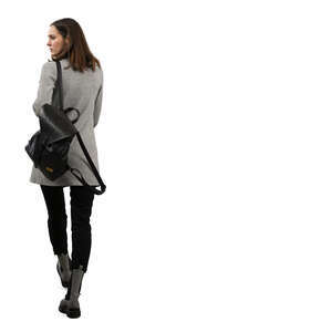 back view of a a woman walking