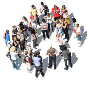 group of tourists seen from above
