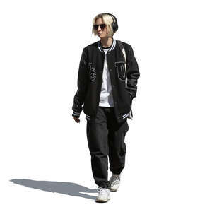 young street style woman walking