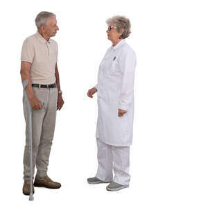 senior man talking to a doctor