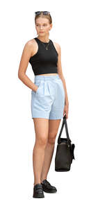 young woman in summer standing