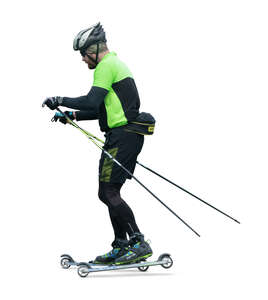 cut out man roller skiing