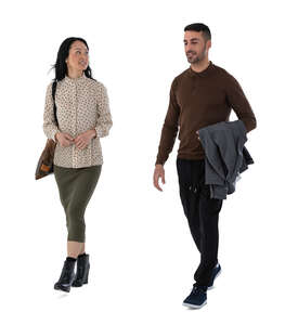 asian man and hispanic man walking