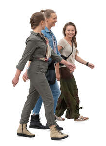 three women walking together