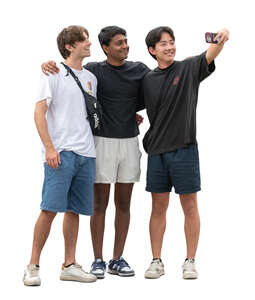 cut out group of boys taking a selfie