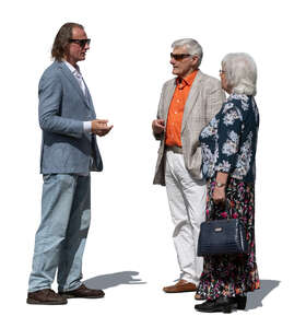 cut out group of senior people standing and talking