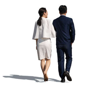 cut out chinese couple walking arm in arm