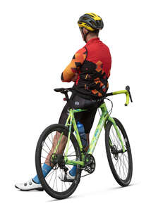cut out sporty biker resting