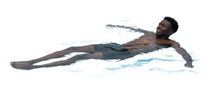 cut out black man swimming
