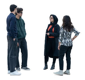 pakistani women talking to two guys