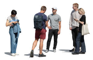 group of people standing and minding their own business