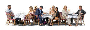 people sitting in an outdoor restaurant