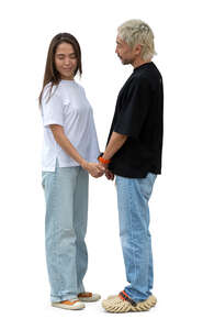 cut out couple standing and holding hands