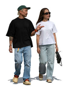 two people walking casually