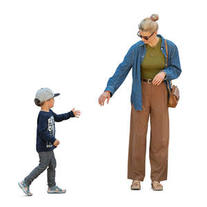 cut out mother waiting for her son