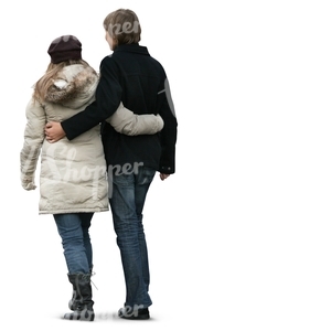 cut out couple walking arm in arm