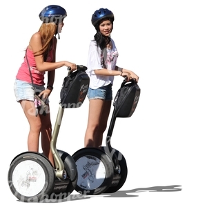 twi girls riding a segway
