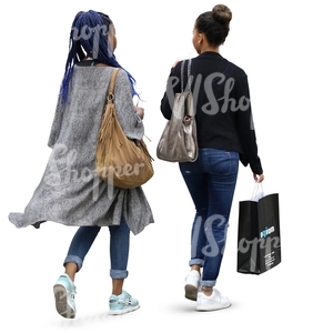 two cut out black women doing some shopping