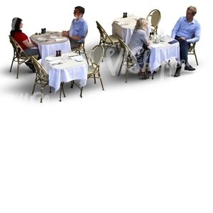 two couples sitting in a cafe