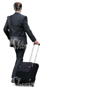 businessman with a suitcase walking