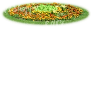 round yellow flowerbed