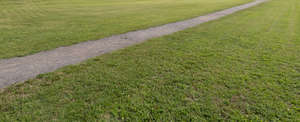 small road between lawn fields