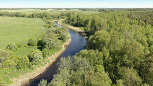 top view of a wild river