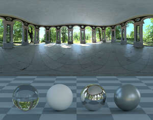 HDRI panorama of a pavillion in a park