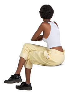 black woman sitting at a table