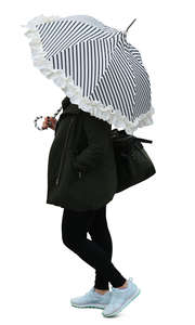 woman with an umbrella walking
