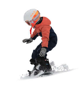 cut out little boy mountain skiing