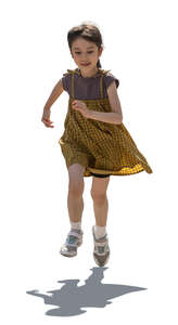 cut out backlit japanese child running