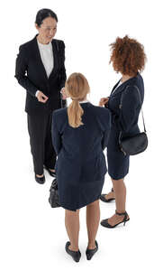 top view of a group of business women standing