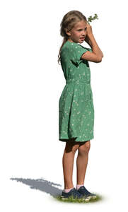 cut out child picking flowers